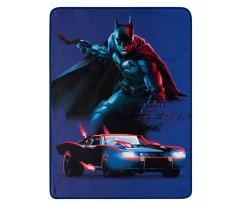 Raschel The Batman Blue Shadow & Flame Micro Throw, (46" X 60")