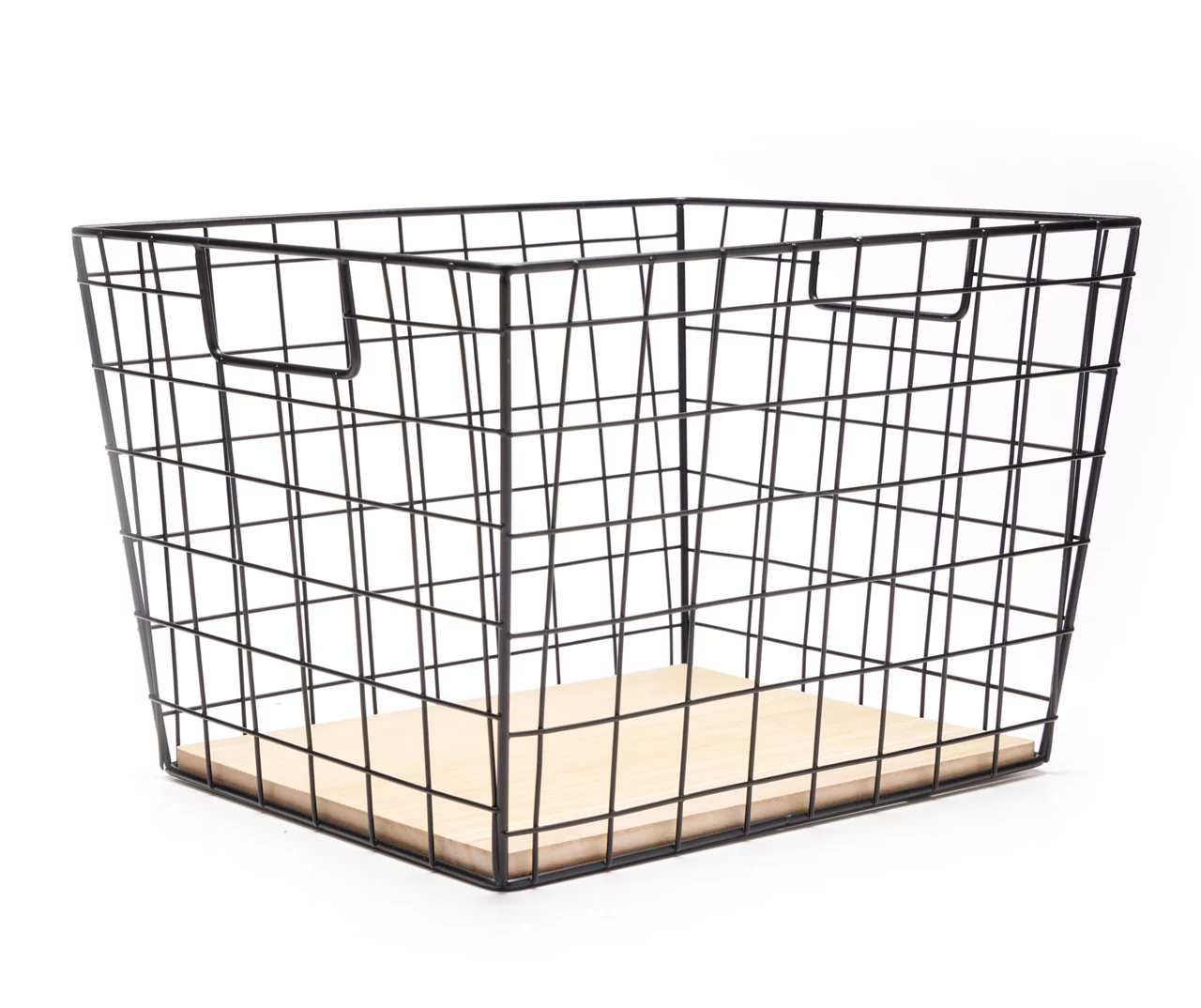 Tapered Grid Bin With Wood Base 4 Tapered Grid Bin With Wood Base - Image 4