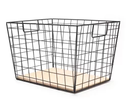 Tapered Grid Bin With Wood Base 22 Tapered Grid Bin With Wood Base -Home Decor Store 810570135 2