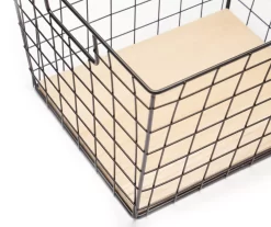 Tapered Grid Bin With Wood Base 23 Tapered Grid Bin With Wood Base -Home Decor Store 810570135 3