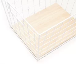 Tapered Grid Bin With Wood Base 17 Tapered Grid Bin With Wood Base -Home Decor Store 810570137 3