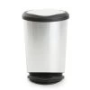 Curver Tondo Stainless Silver Step-On 12.5 Gallon Waste Can