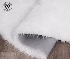 My Magic Carpet White Washable Round Shag Area Rug, (6') -Home Decor Store 810571829 4