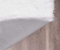 My Magic Carpet White Washable Round Shag Area Rug, (6') -Home Decor Store 810571829 5