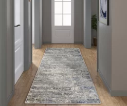 Keighley Blue & Cream Abstract Area Rug -Home Decor Store 810573865 1
