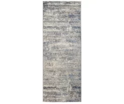 Keighley Blue & Cream Abstract Area Rug