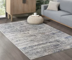 Keighley Blue & Cream Abstract Area Rug -Home Decor Store 810573866 810573867 810573868 810573869 1