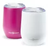 Beetroot & White Double Wall Stainless Steel Wine Tumbler, 2-Pack