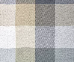 Cuisinart Oyster Gray & Tan Plaid Fabric Tablecloth -Home Decor Store 810580581 810580582 1