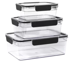Black 3-Piece Rectangular Airtight Container Set