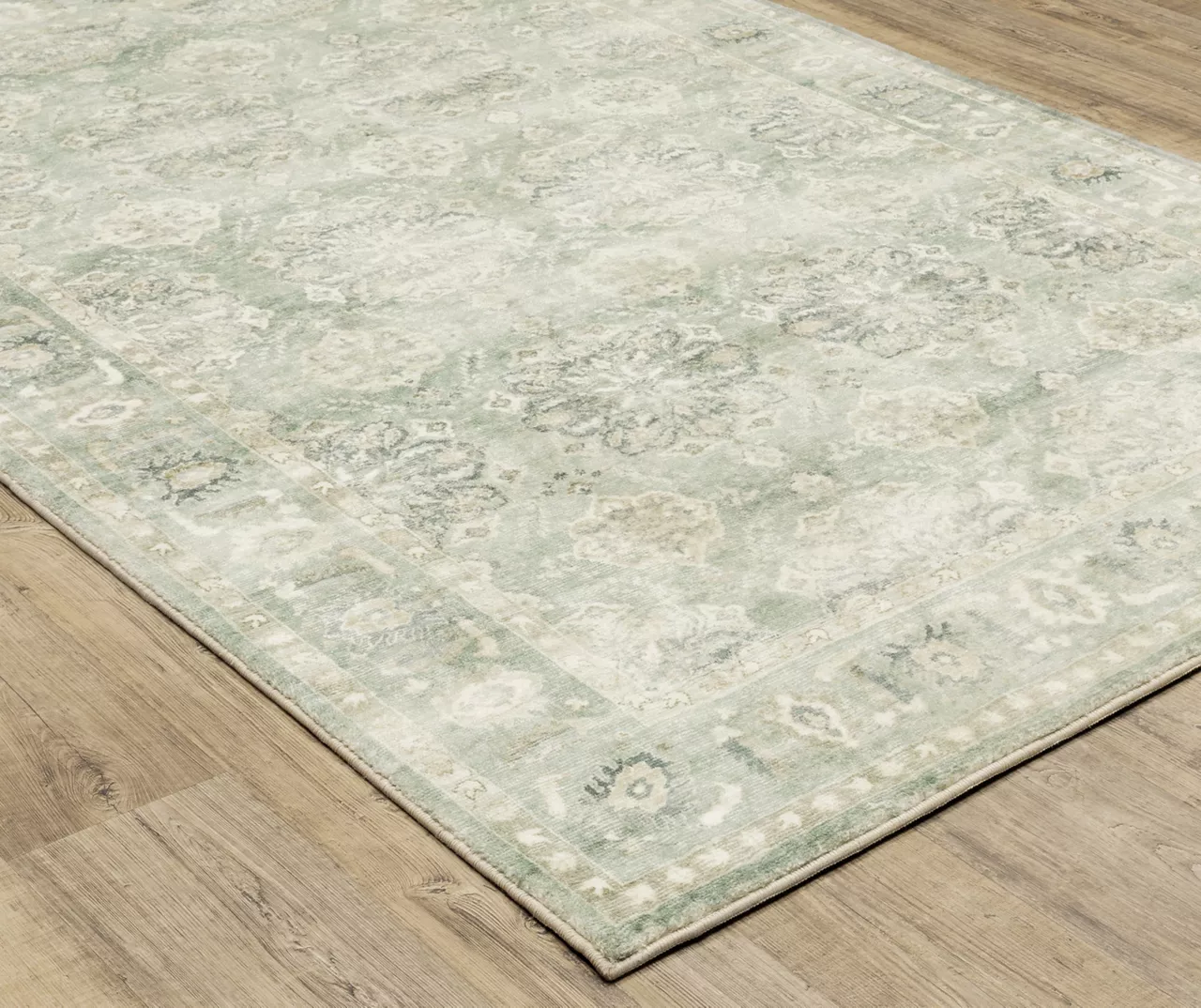 Savyille Green & Ivory Floral Medallion Area Rug 10 Savyille Green & Ivory Floral Medallion Area Rug - Image 10