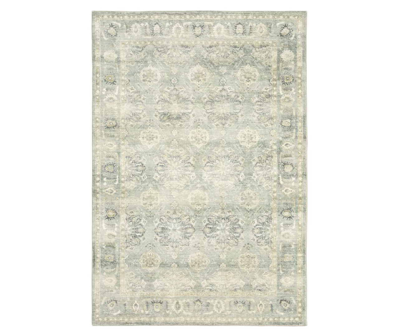 Savyille Green & Ivory Floral Medallion Area Rug 3 Savyille Green & Ivory Floral Medallion Area Rug - Image 3