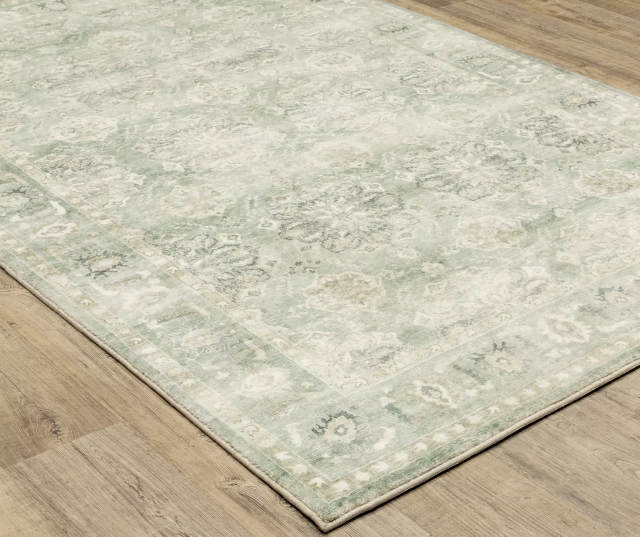 Savyille Green & Ivory Floral Medallion Area Rug 7 Savyille Green & Ivory Floral Medallion Area Rug - Image 7