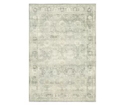 Savyille Green & Ivory Floral Medallion Area Rug