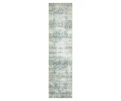 Savadore Gray & Blue Medallion Area Rug, (2' X 8')