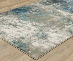 Veejay Blue & Ivory Abstract Area Rug -Home Decor Store 810584624 1
