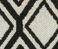 Torcal Beige & Black Diamond Lattice Outdoor Area Rug, (1.1' X 3.9') -Home Decor Store 810584706 4