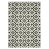 Torgnea Beige & Black Floral Quatrefoil Outdoor Area Rug, (6.7' X 9.2')