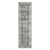 Chaim Charcoal & Beige Floral Area Rug, (2' X 8')