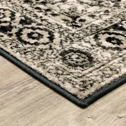 George Gray & Black Floral Medallion Area Rug -Home Decor Store 810584849 3