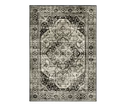 George Gray & Black Floral Medallion Area Rug -Home Decor Store 810584850