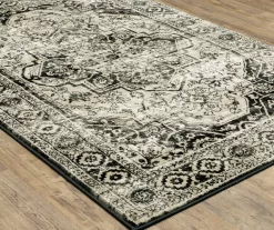 George Gray & Black Floral Medallion Area Rug -Home Decor Store 810584852 1