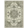 Pamona Ivory & Blue Geometric Medallion Area Rug