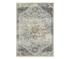 Ludlow Blue & Tan Floral Medallion Area Rug -Home Decor Store 810584900 3