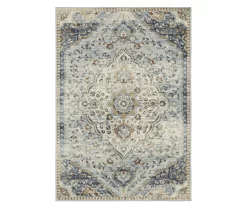 Ludlow Blue & Tan Floral Medallion Area Rug -Home Decor Store 810584901 3