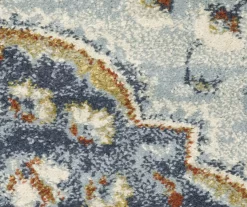 Ludlow Blue & Tan Floral Medallion Area Rug -Home Decor Store 810584901 4