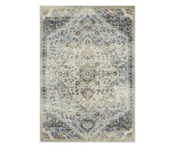 Ludlow Blue & Tan Floral Medallion Area Rug