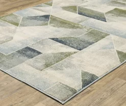 Franklin Blue & Green Geometric Color Block Area Rug -Home Decor Store 810584925 1