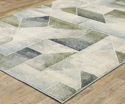 Franklin Blue & Green Geometric Color Block Area Rug