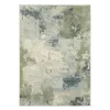 Lawton Blue & Green Abstract Area Rug, (7.1' X 10')