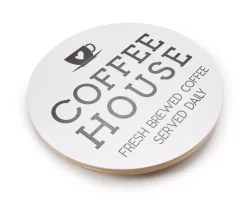 "Coffee House" White & Black Lazy Susan, (12")