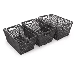 Black Paper Rope Storage Basket, (17") -Home Decor Store 810586659 810586660 810586891 A8 3