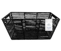 Black Paper Rope Storage Basket, (16")