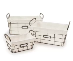 Foundry Black & Beige Metal Small Storage Basket -Home Decor Store 810586893 810586892 810586894 A8 4