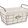 Foundry Black & Beige Metal Small Storage Basket
