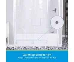 Clear MicroCLEAN Medium-Weight XL PEVA Shower Liner -Home Decor Store 810587904 6