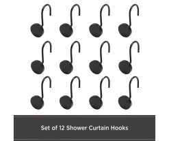 Kenney Resort Portfolio Maldives Shower Curtain Hooks, 12-Pack -Home Decor Store 810587932 4