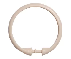 Cream Smooth Shower Curtain Double Hooks, 12-Pack