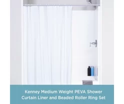 Kenney 13-Piece Medium-Weight PEVA Shower Liner & Roller Ring Set -Home Decor Store 810587946 2