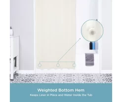 Kenney 13-Piece Medium-Weight PEVA Shower Liner & Roller Ring Set -Home Decor Store 810587948 5