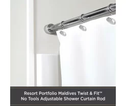 Kenney Resort Portfolio Maldives Twist & Fit Adjustable Shower Curtain Rod -Home Decor Store 810587956 2