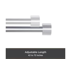 Kenney Resort Portfolio Maldives Twist & Fit Adjustable Shower Curtain Rod -Home Decor Store 810587956 3