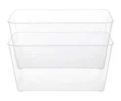 Storage Made Simple Clear Organizer Bin With Handles, 2-pack