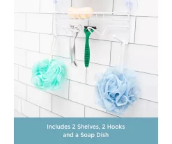 White 2-Tier Hanging Shower Caddy -Home Decor Store 810587999 5