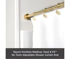 Kenney Resort Portfolio Maldives Twist & Fit Adjustable Shower Curtain Rod -Home Decor Store 810588012 2
