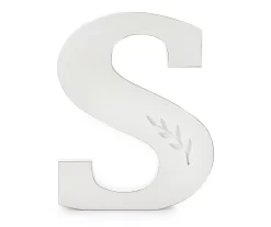 White Leaf-Embossed Letter Tabletop Plaque -Home Decor Store 810588235 A0